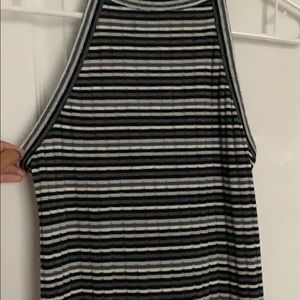High Neck Striped Tank